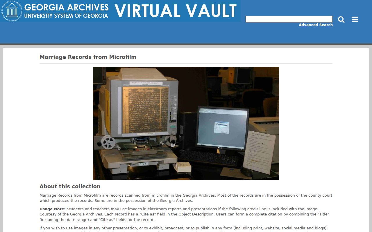 Smyrna public records in the Georgia Archives county marriage collection
