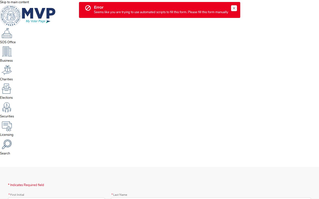 Smyrna voter registration records lookup on Georgia My Voter Page